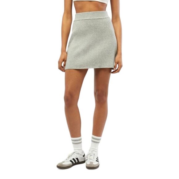 WeWoreWhat Cable Knit Tennis Skirt in Heather Grey Sz L NWT - Picture 2 of 15